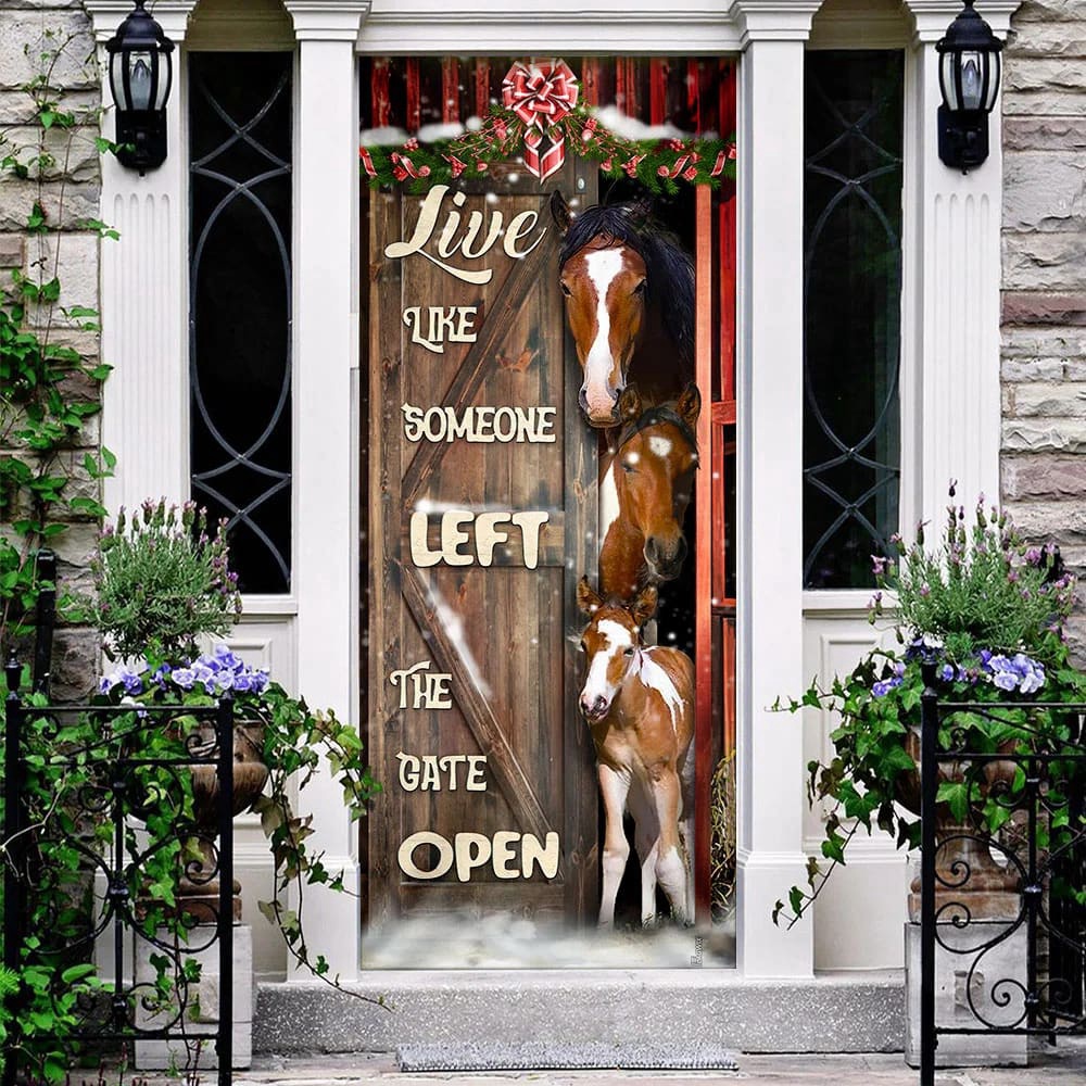 Horse Life Door Cover, Unique Gifts Doorcover, Christmas Gift For Friends, Christmas Gift