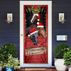 Horse Merry Christmas Door Cover Horse Door Cover Gift For Christmas Christmas Gift 3 pgbgyp.jpg