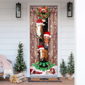 Horses Christmas Snow Barn Door Cover, Christmas&hellip;