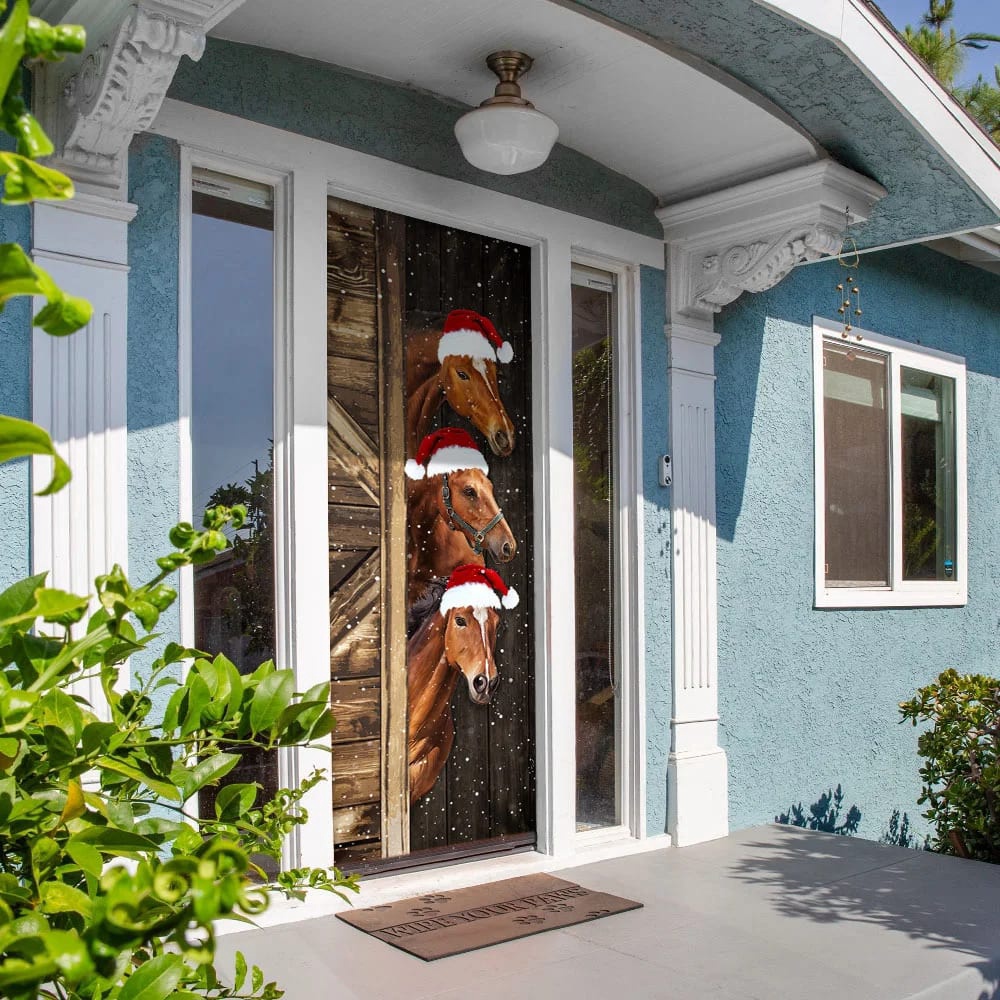 Horses Door Cover, Unique Gifts Doorcover, Christmas Gift For Friends, Christmas Gift Horses Door Cover, Unique Gifts Doorcover, Christmas Gift For Friends, Christmas Gift