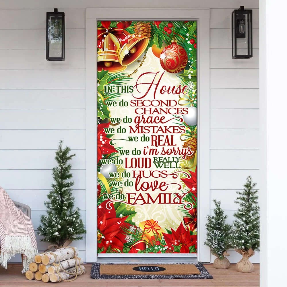 In This House We Do, Christmas Door Cover, Unique Gifts Doorcover, Christmas Gift