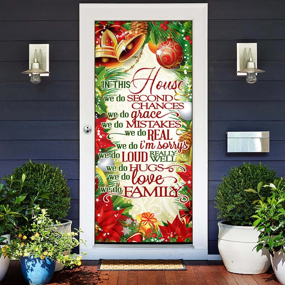 In This House We Do, Christmas Door Cover, Unique Gifts Doorcover, Christmas Gift