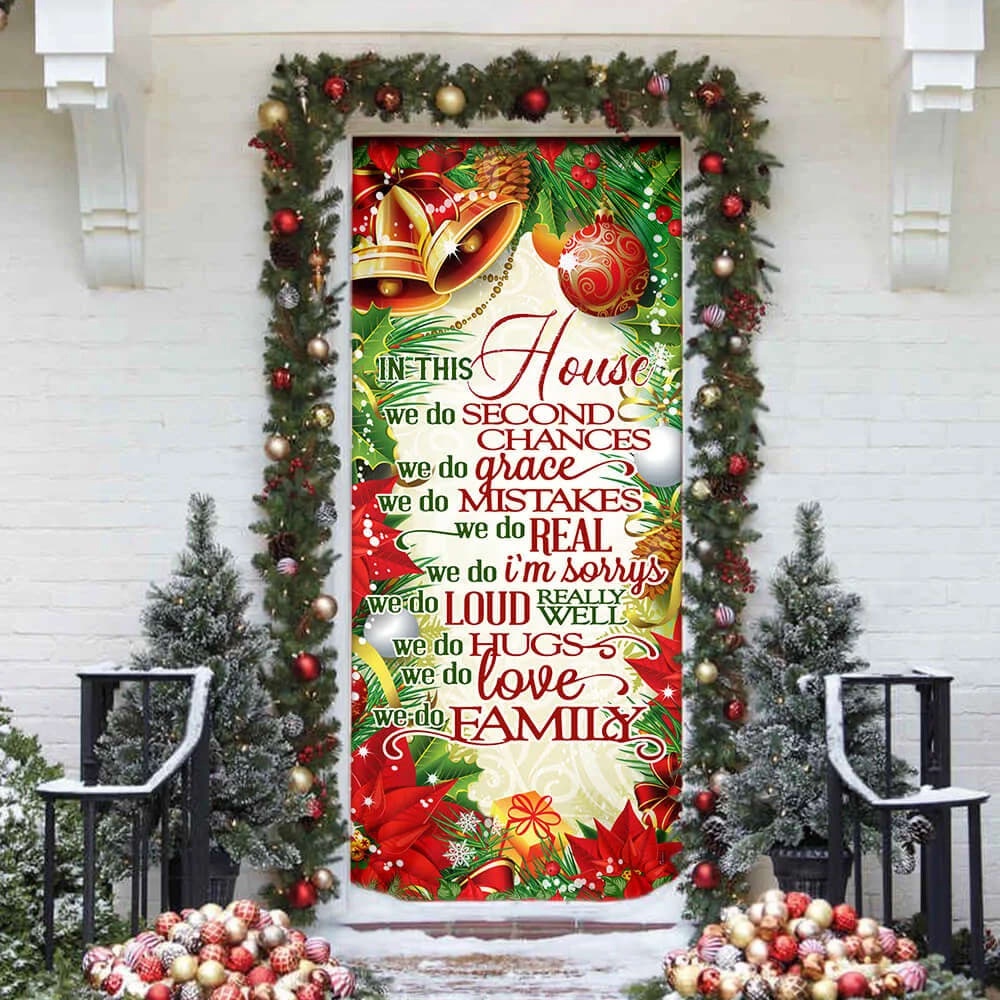 In This House We Do, Christmas Door Cover, Unique Gifts Doorcover, Christmas Gift