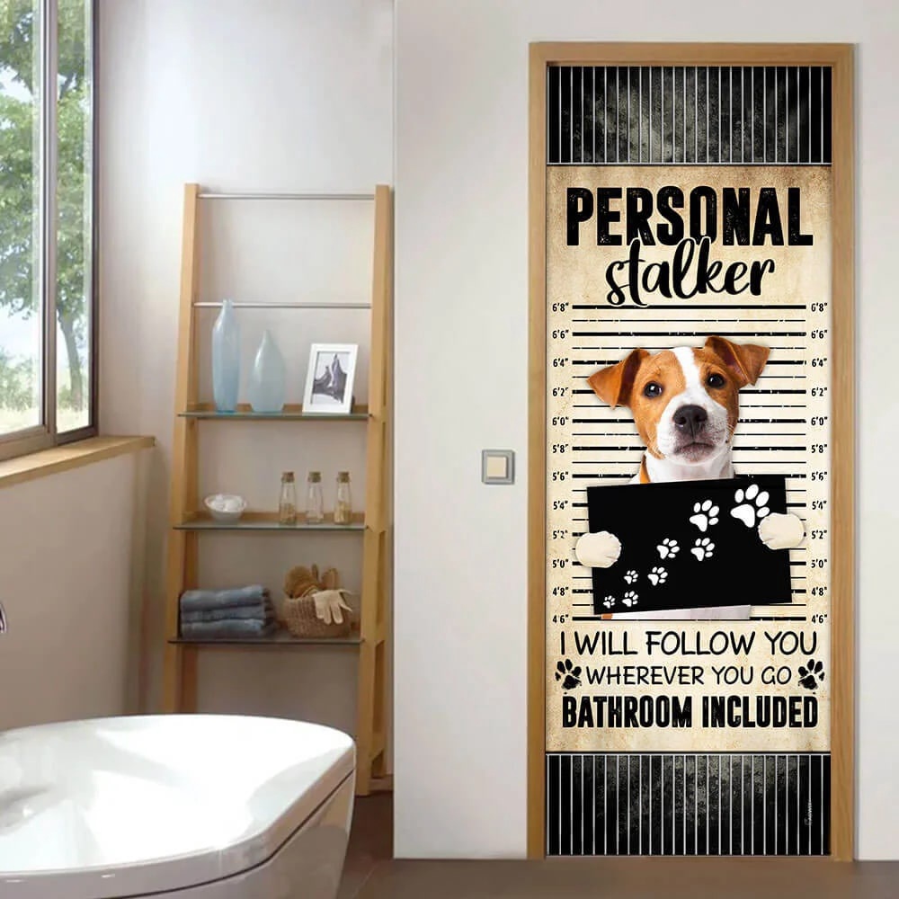 Jack Russell Terrier I Will Follow You Wherever You Go Bathroom Included Door Cover, Gifts For Dog Lovers, Christmas Gift
