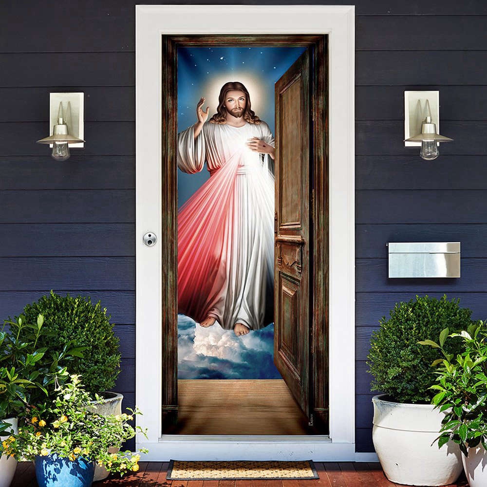 Jesus Door Cover, Xmas Gifts For Pet Lovers, Christmas Gift For Friends, Christmas Gift