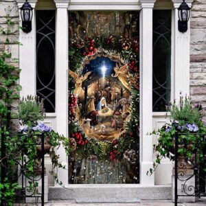 Jesus Is Born Door Cover Xmas Gifts For Pet Lovers Christmas Gift For Friends Christmas Gift 3 pbfqwu.jpg