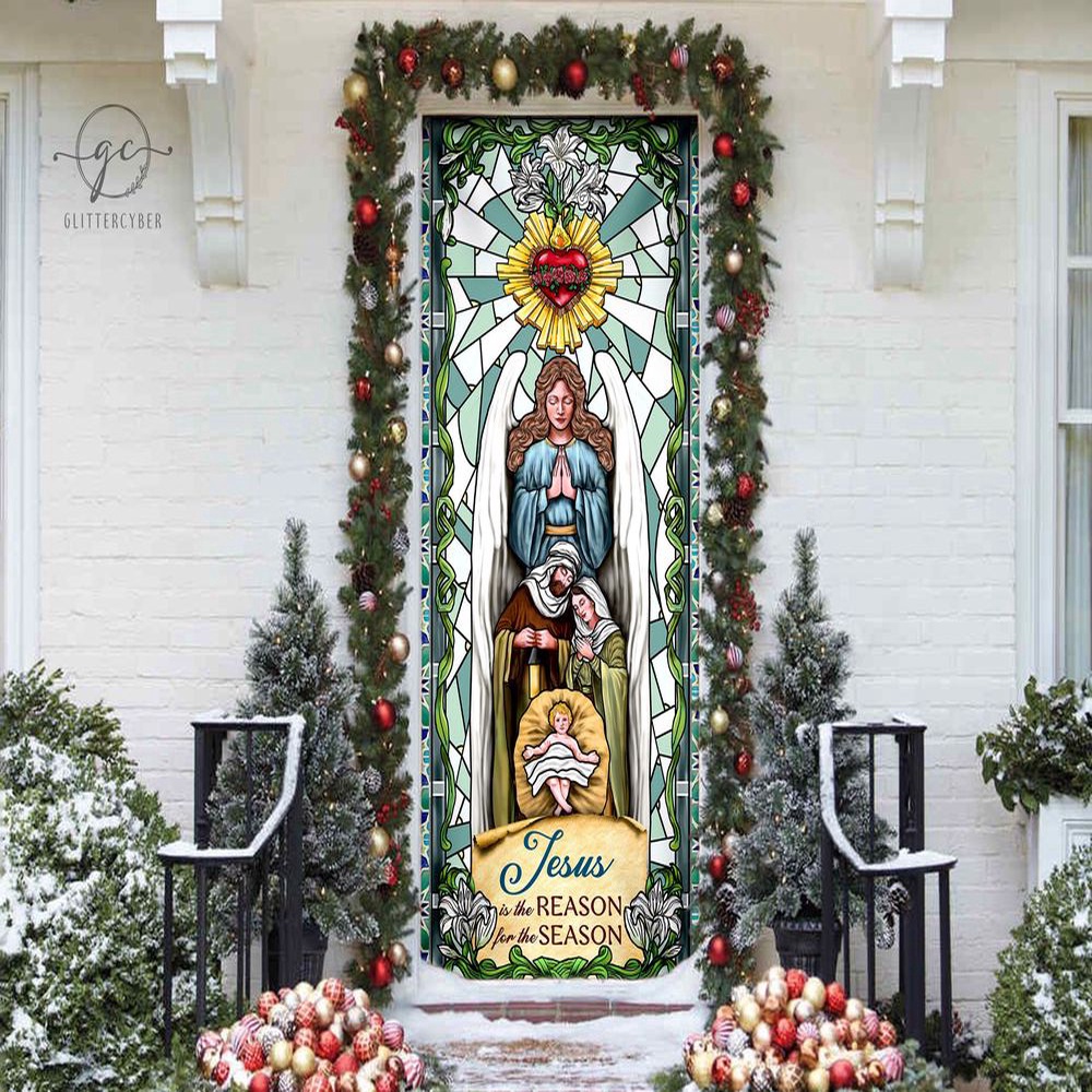 Jesus Is The Reason For The Season Door Cover, Faith Christmas Front Decor For Christmas, Christmas Gift
