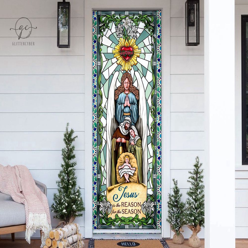 Jesus Is The Reason For The Season Door Cover, Faith Christmas Front Decor For Christmas, Christmas Gift