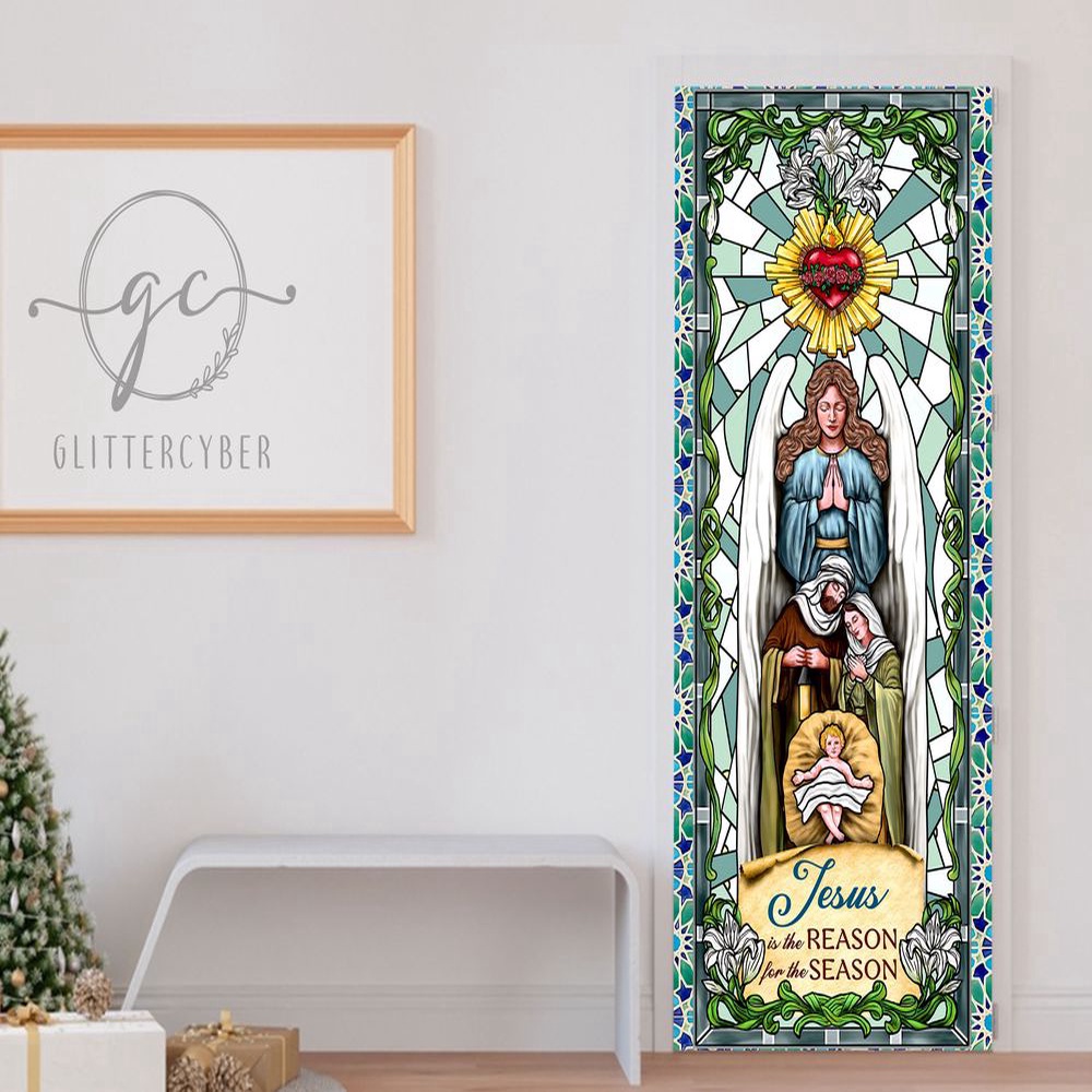 Jesus Is The Reason For The Season Door Cover, Faith Christmas Front Decor For Christmas, Christmas Gift