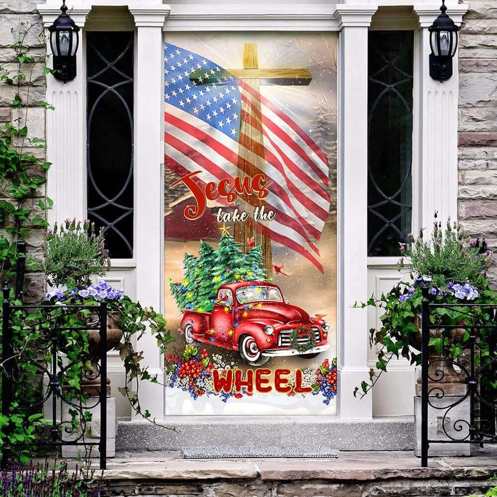 Jesus Take The Wheel Door Cover, Religious Door Decorations, Christian Home Decor, Christmas Gift