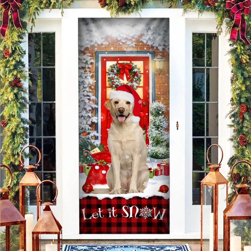 Labrador Retriever, Let It Snow Christmas Door Cover, Xmas Outdoor Decoration, Gifts For Dog Lovers, Christmas Gift