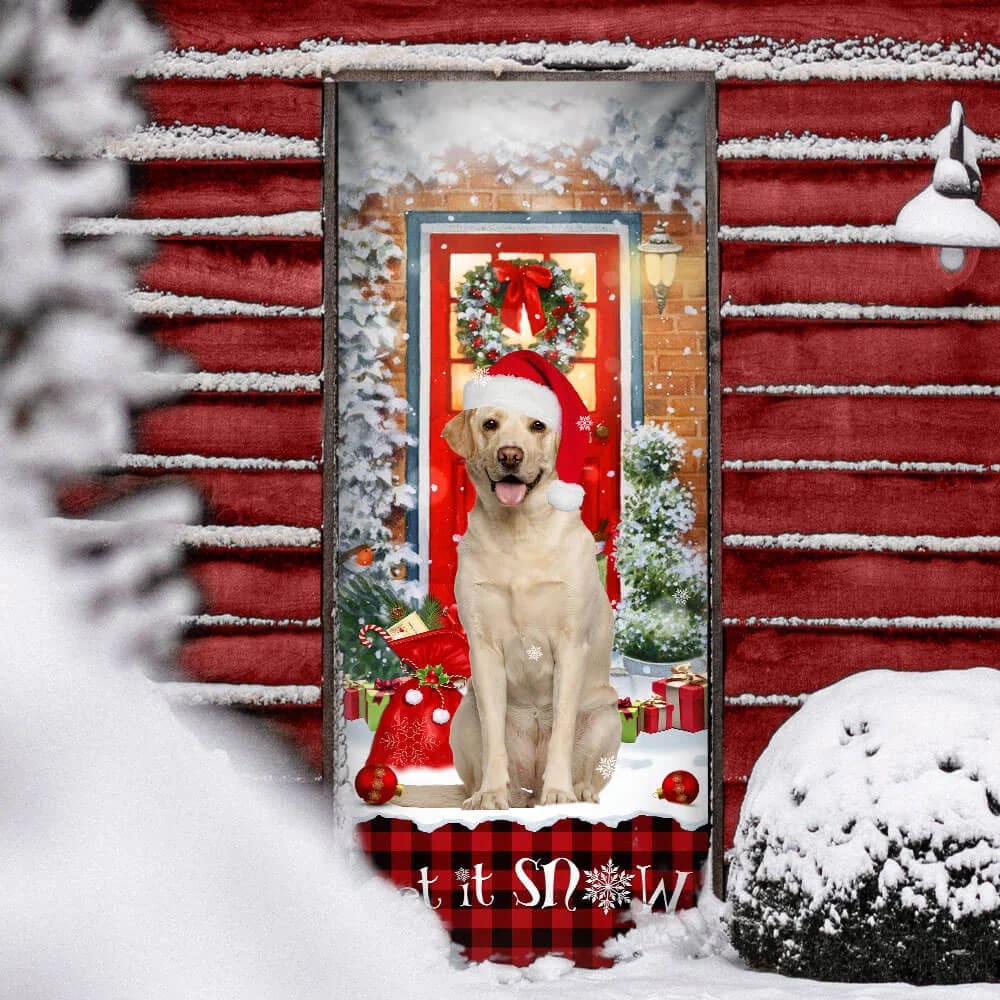 Labrador Retriever, Let It Snow Christmas Door Cover, Xmas Outdoor Decoration, Gifts For Dog Lovers, Christmas Gift
