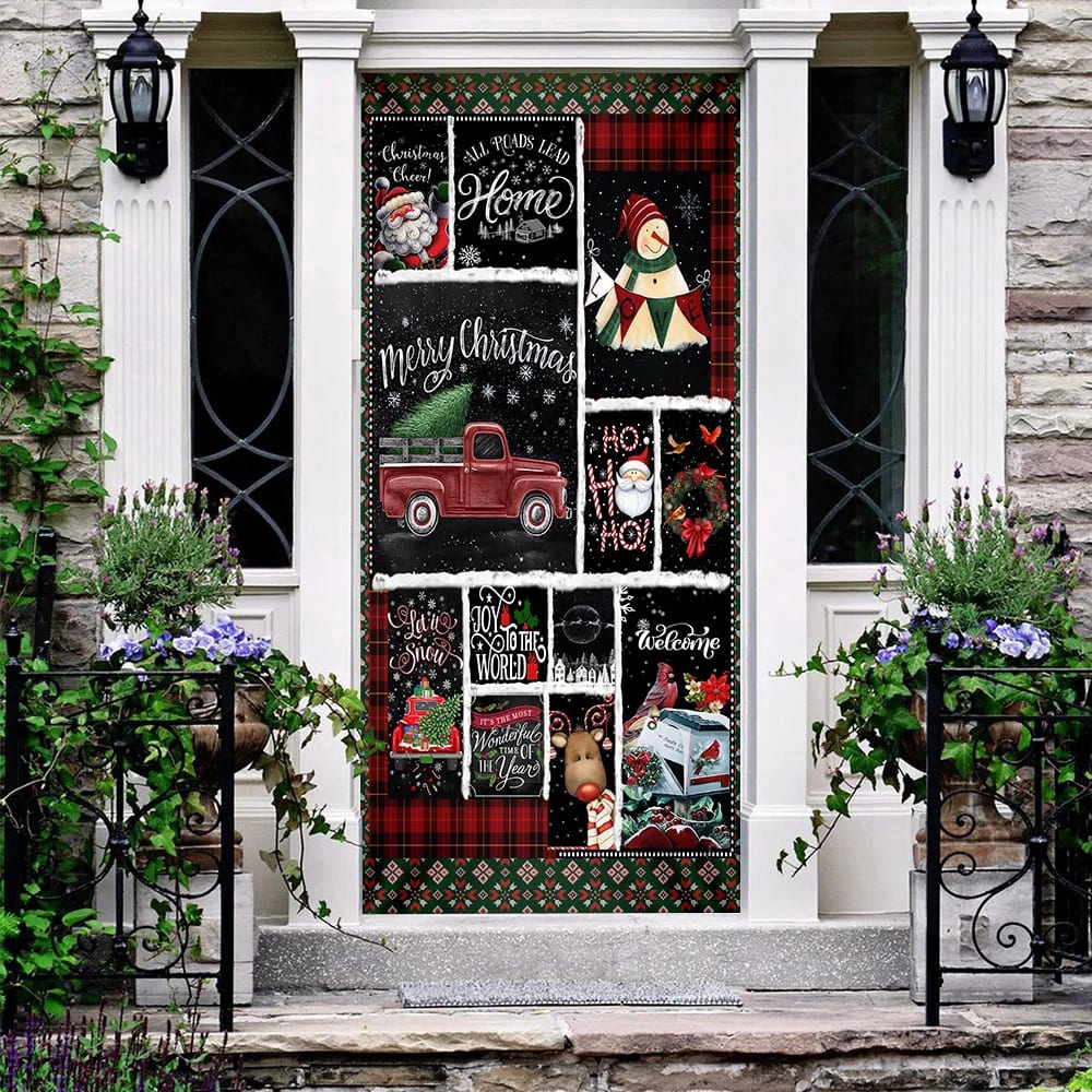 Merry Christmas Blessing Door Cover, Unique Gifts Doorcover, Holiday Decor, Christmas Gift