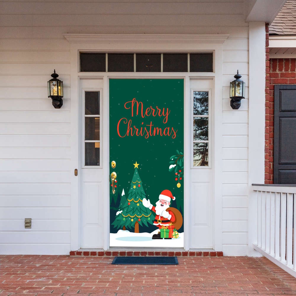 Merry Christmas Door Banner, Holiday Door Covers, Best Gift For Christmas, Christmas Gift