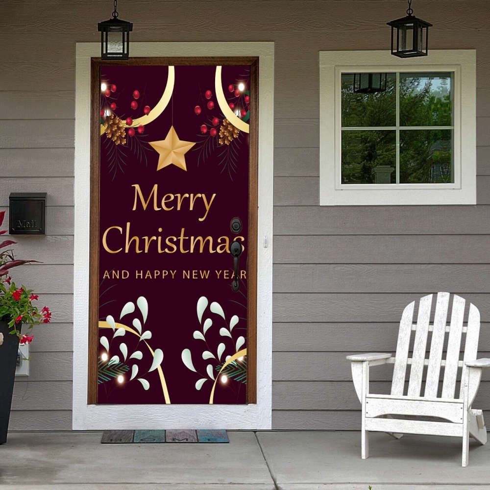 Merry Christmas Door Decorations, Christmas Door Covers, Christmas Gift For Family, Christmas Gift