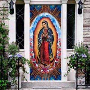 Mother Mary Roses Door Cover Elegant Floral&hellip;