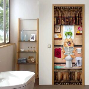 Pomeranian Puppy Sitting On A Toilet Door Cover Xmas Outdoor Decoration Gifts For Dog Lovers Christmas Gift 3 ppc1vq.jpg