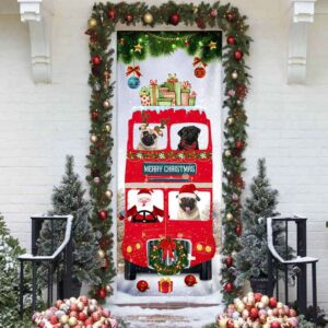 Pugs Christmas Bus Door Cover, Christmas Outdoor&hellip;