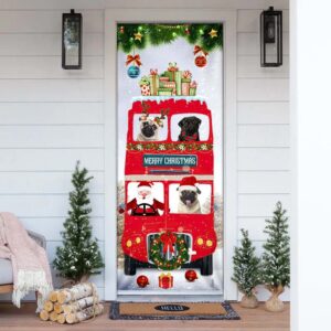 Pugs Christmas Bus Door Cover, Xmas Outdoor&hellip;