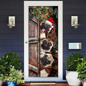 Pugs Door Cover Xmas Outdoor Decoration, Gifts&hellip;