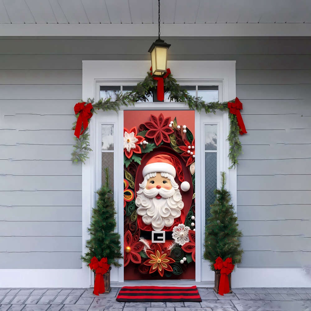 Quilling Santa Door Cover, Quilling Santa Christmas Door Covers, Gift For Christmas, Christmas Gift Quilling Santa Door Cover, Quilling Santa Christmas Door Covers, Gift For Christmas, Christmas Gift