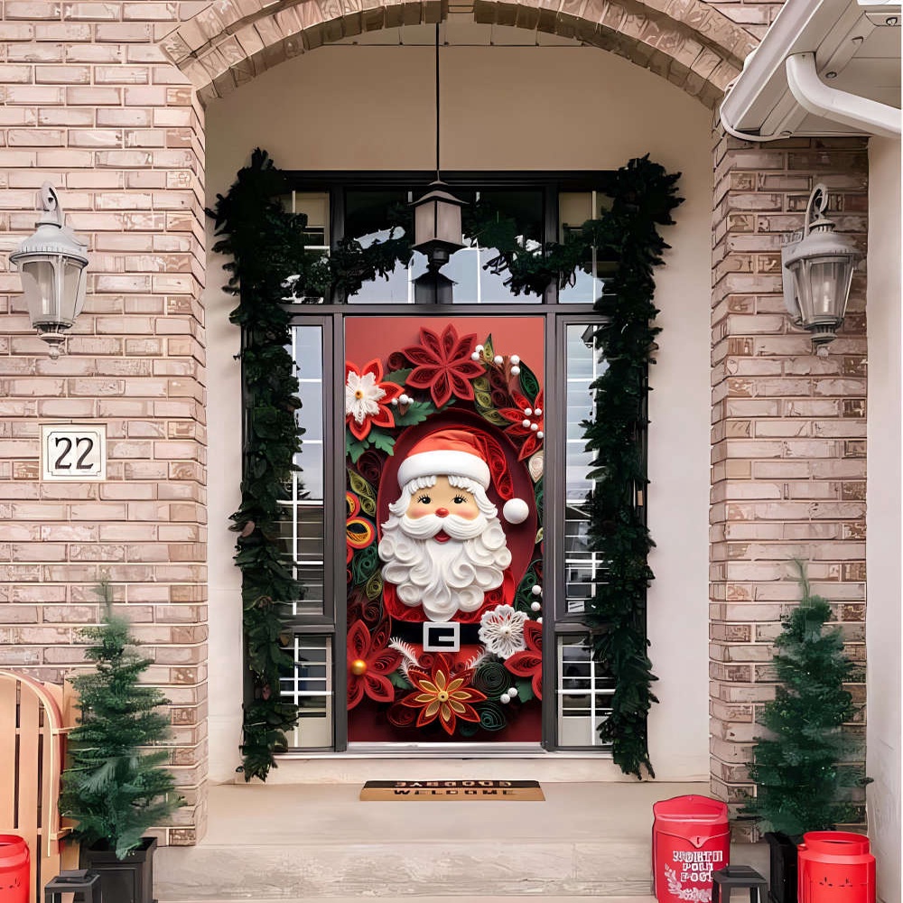 Quilling Santa Door Cover, Quilling Santa Christmas Door Covers, Gift For Christmas, Christmas Gift Quilling Santa Door Cover, Quilling Santa Christmas Door Covers, Gift For Christmas, Christmas Gift