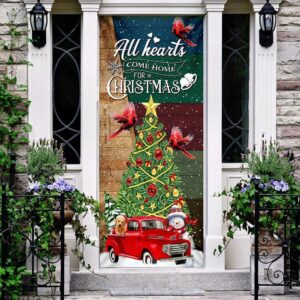 Red Truck Christmas Door Cover All Hearts Come Home For Christmas Door Cover Unique Gifts Doorcover Christmas Gift 3 cgleph.jpg