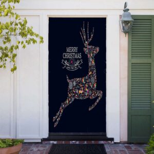 Reindeer Christmas Door Cover- Christmas Door Covers,&hellip;