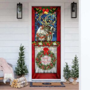 Reindeer Christmas Door Cover, Christmas Outdoor Decoration,&hellip;