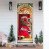 Reindeer Farmhouse Christmas Door Cover, Christmas Outdoor Decoration, Christmas Gift Reindeer Farmhouse Christmas Door Cover, Christmas Outdoor Decoration, Christmas Gift