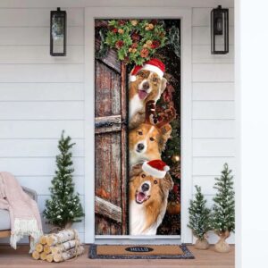 Rough Collie Door Cover, Xmas Outdoor Decoration,&hellip;