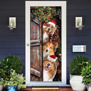 Rough Collie Door Cover, Xmas Outdoor Decoration,&hellip;