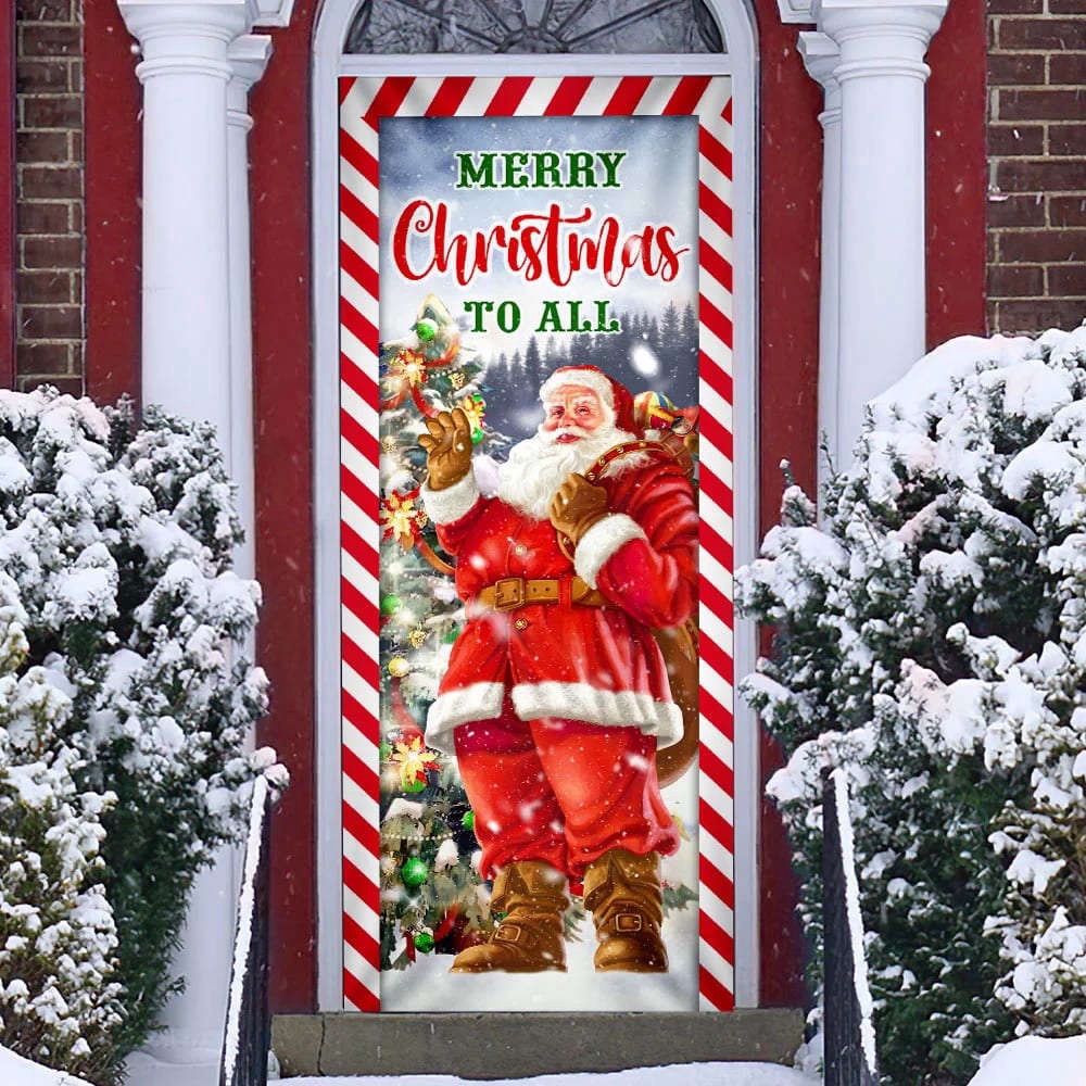 Santa Claus Christmas Door Cover, Merry Christmas To All, Gift For Christmas, Christmas Gift