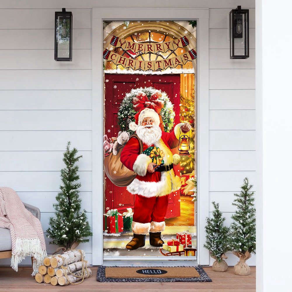 Santa Claus Christmas Door cover Home Decor, Christmas Gift For Friends, Christmas Gift