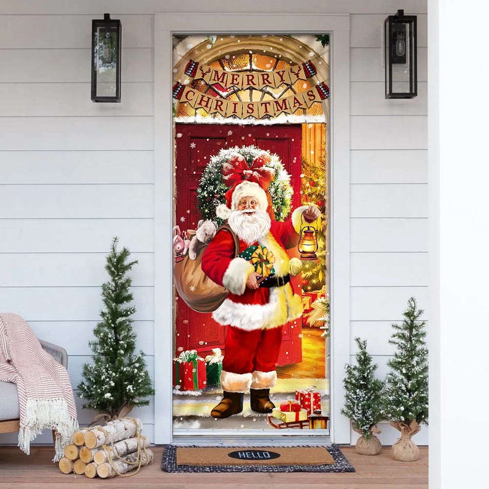 Santa Claus Christmas Door cover Home Decor, Gift For Christmas, Christmas Gift