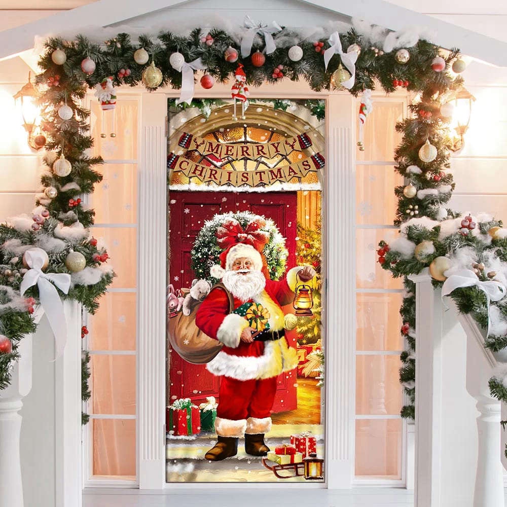 Santa Claus Christmas Door cover Home Decor, Gift For Christmas, Christmas Gift