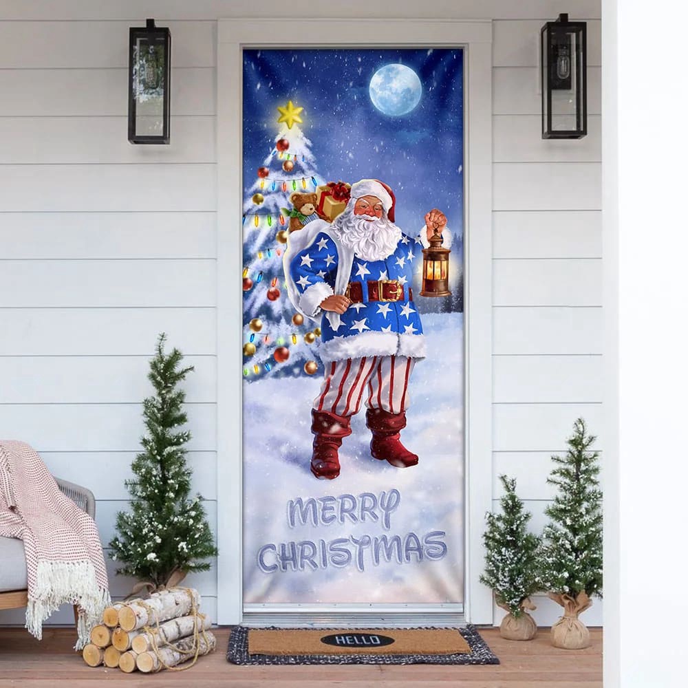 Santa Claus Door Cover, Merry Christmas Door Cover, Gift For Christmas, Christmas Gift