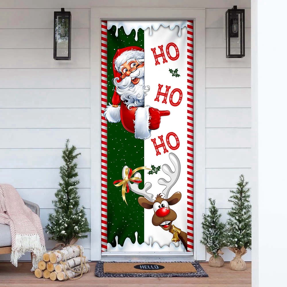 Santa Claus Ho Ho Ho Door Cover, Christmas Door Cover, Gift For Christmas, Christmas Gift