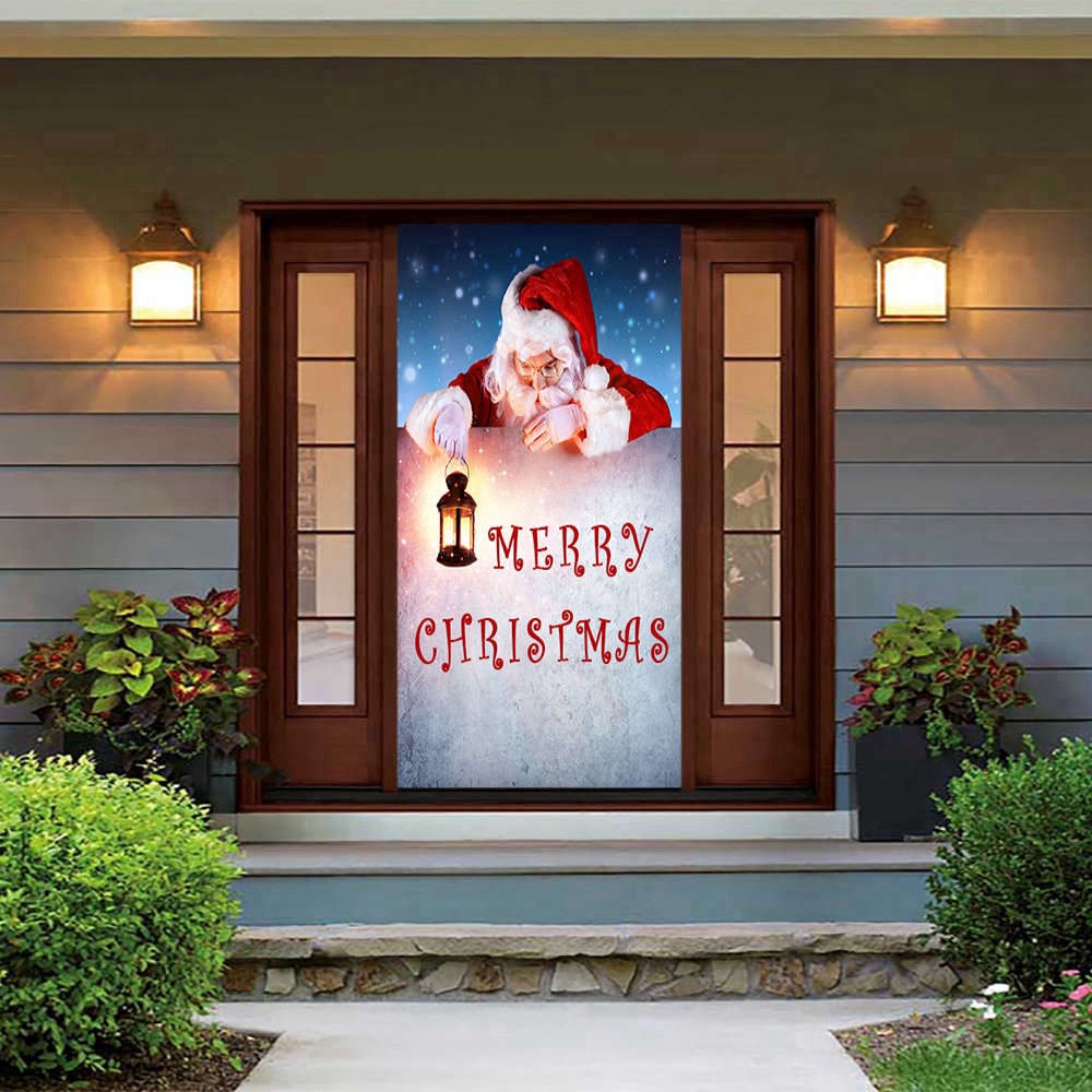 Santa Door Cover, Christmas Door Covers, Outdoor Christmas Decorations For Family, Christmas Gift
