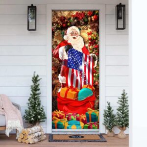 Santa Laughing Door Cover, American Christmas Door&hellip;