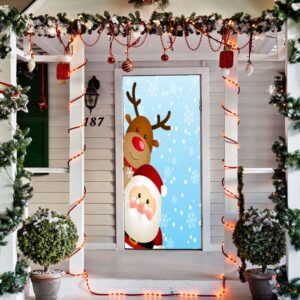 Santa and Reindeer Door Decoration, Christmas Door&hellip;