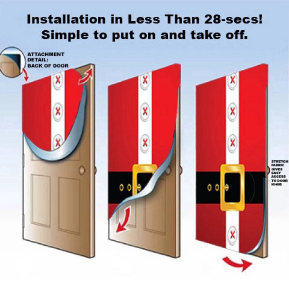 Santa’s Belt Door Decoration, Christmas Door Covers, Christmas Gift For Family, Christmas Gift