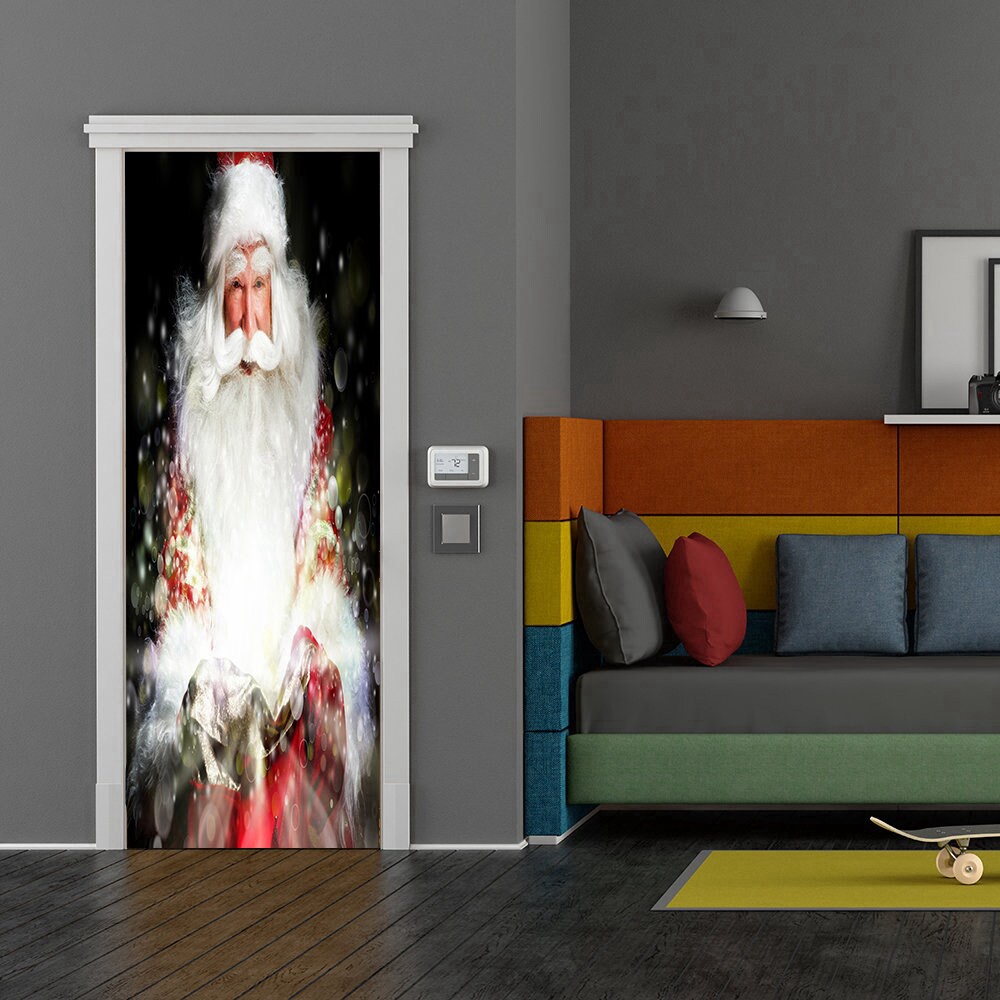 Santa’s Magic Door Decoration, Christmas Door Cover, Christmas Gift For Family, Christmas Gift