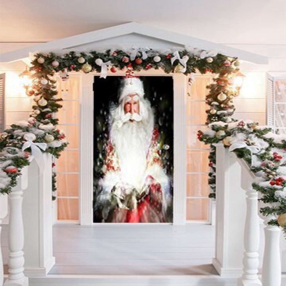 Santa’s Magic Door Decoration, Christmas Door Cover, Christmas Gift For Family, Christmas Gift
