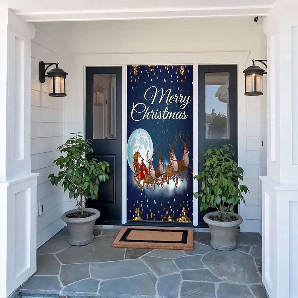 Santa’s Team Door Decor, Christmas Door Covers, Gift For Christmas, Christmas Gift