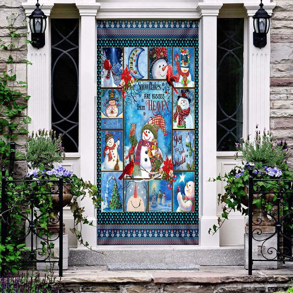 Snowflakes Are Kisses From Heaven Door Cover, Gift For Christmas, Christmas Gift