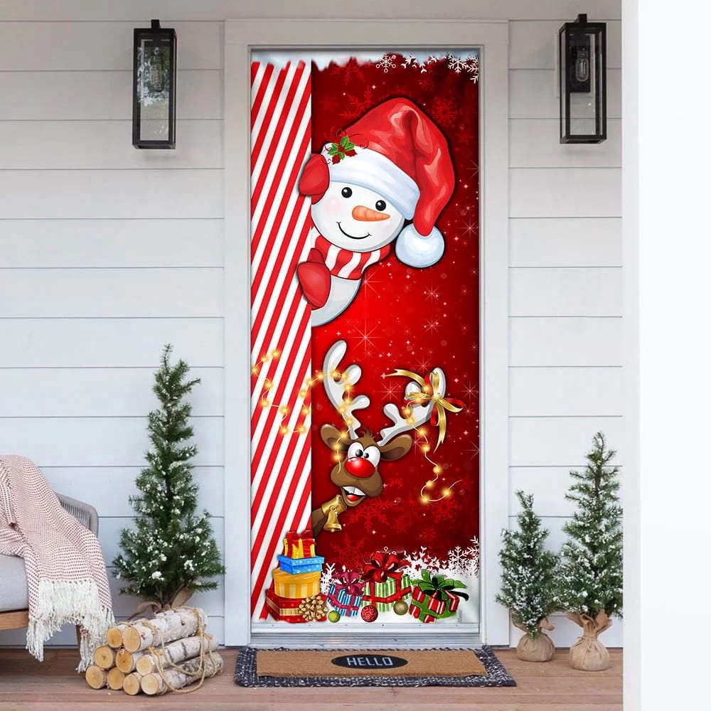 Snowman Door Cover, Christmas Door Cover, Christmas Gift For Decor, Christmas Gift