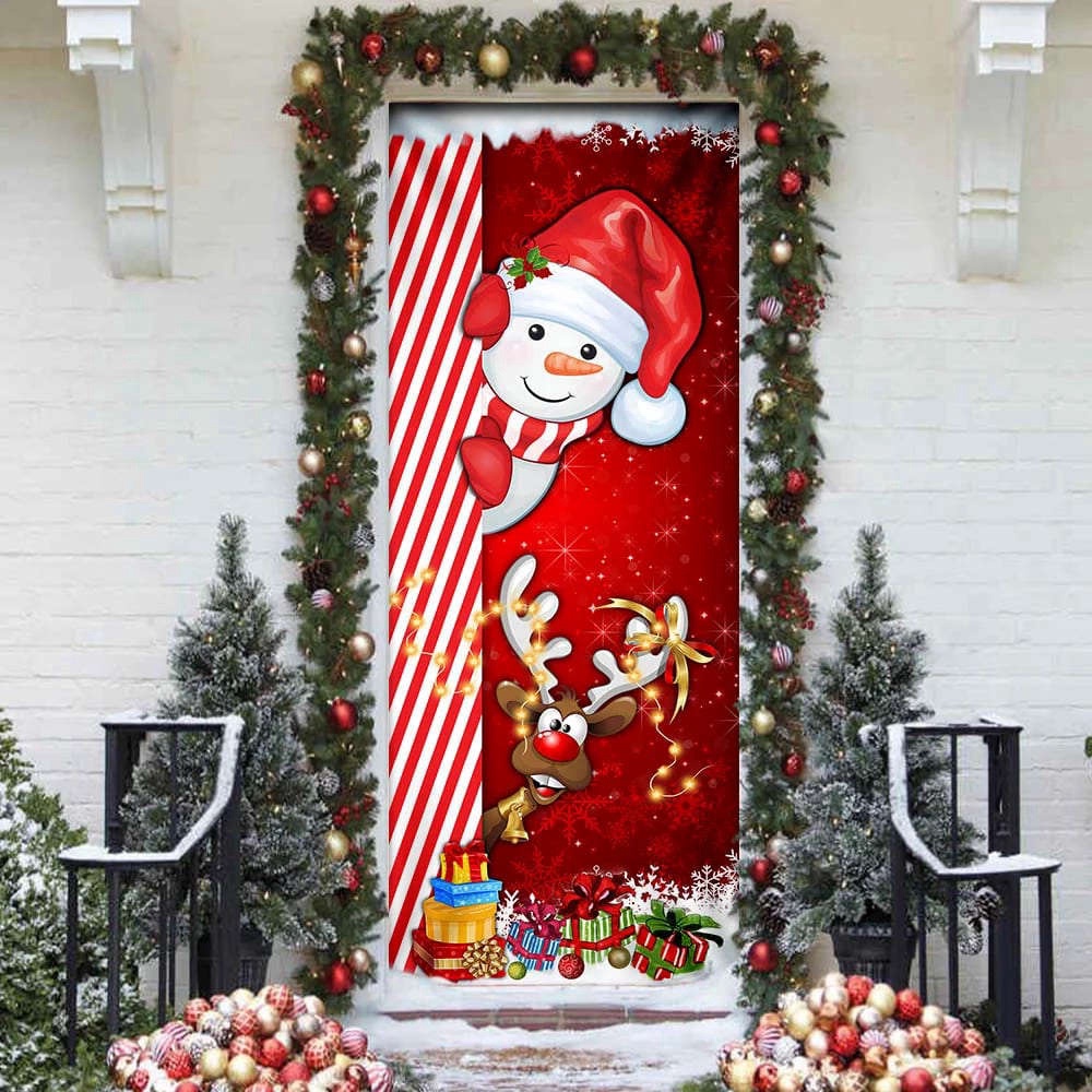 Snowman Door Cover, Christmas Door Cover, Christmas Gift For Decor, Christmas Gift