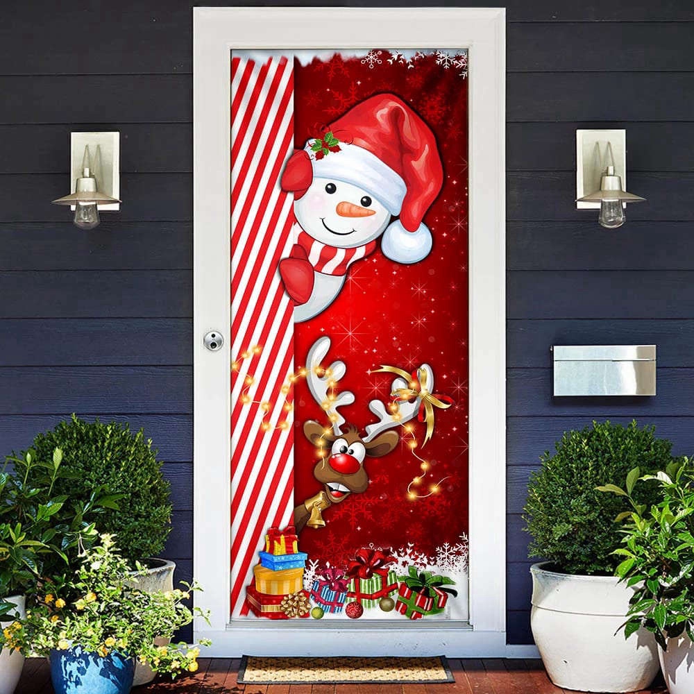 Snowman Door Cover, Christmas Door Cover, Christmas Gift For Decor, Christmas Gift
