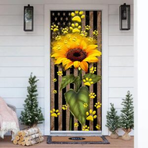 Sunflower Dog Paw Door Cover, Xmas Outdoor&hellip;